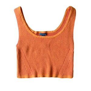 Wild Fable Orange Ribbed Crop Tank Top